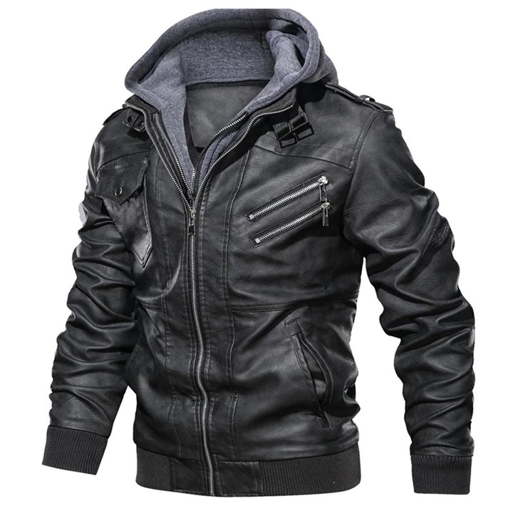 Jacob | Leather Jacket with Hood