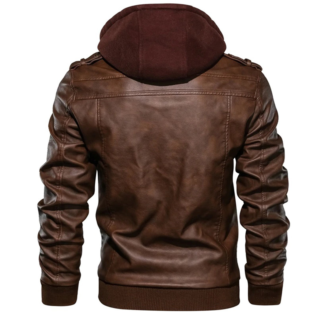 Jacob | Leather Jacket with Hood