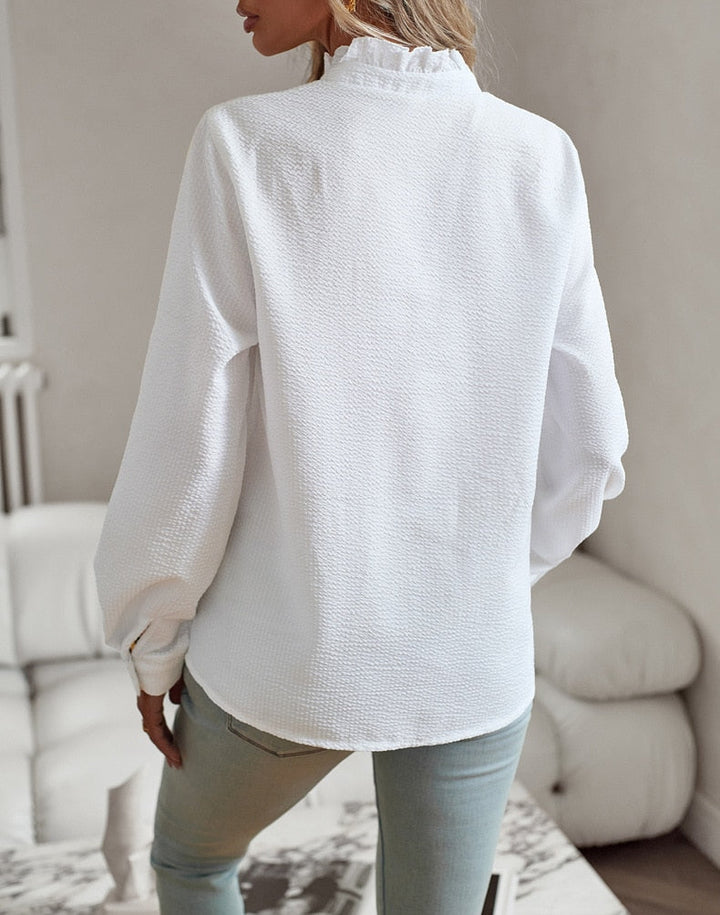 Lisbeth | Cuff Collar Elegant Long-Sleeve Blouse