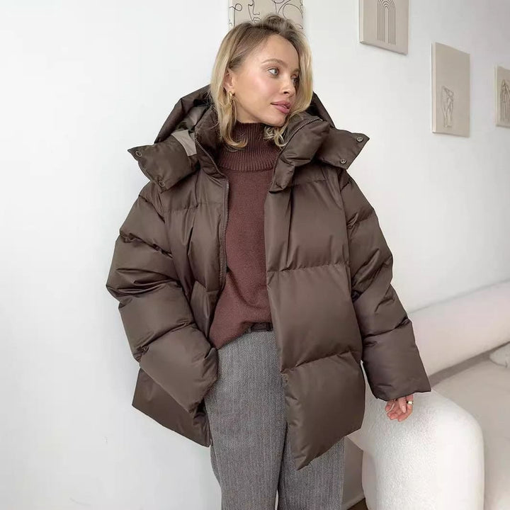 Yulia | Modern Style Detachable Hood Warm Puffer Jacket