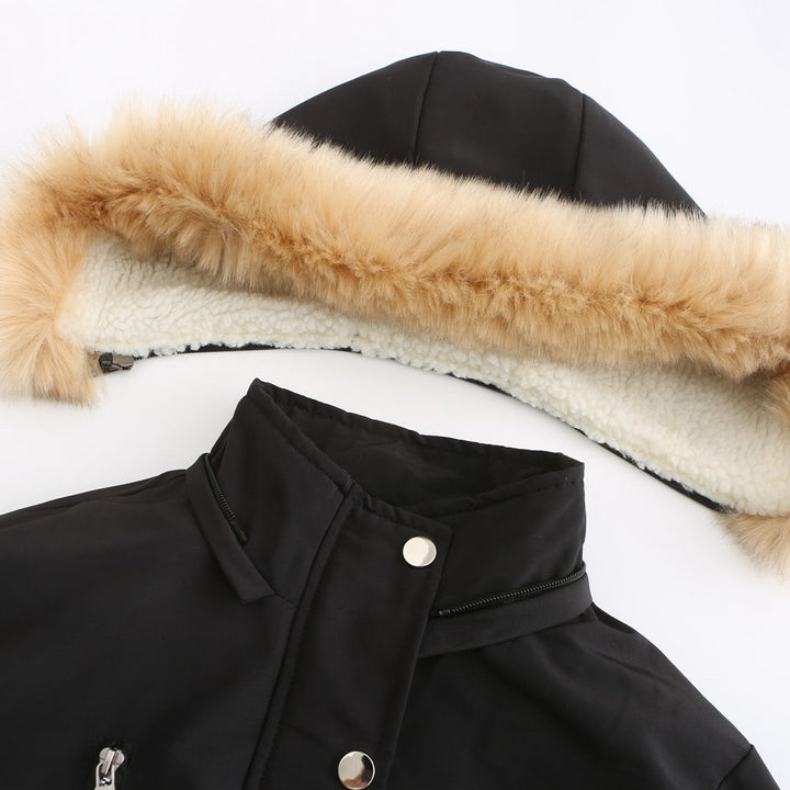 Ashleigh | Cashmere Lined Warm Detachable Fur Hood Jacket