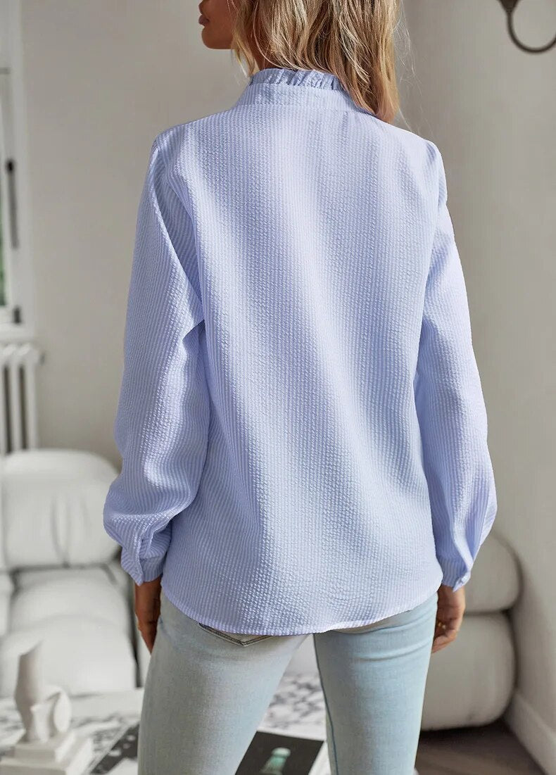 Lisbeth | Cuff Collar Elegant Long-Sleeve Blouse