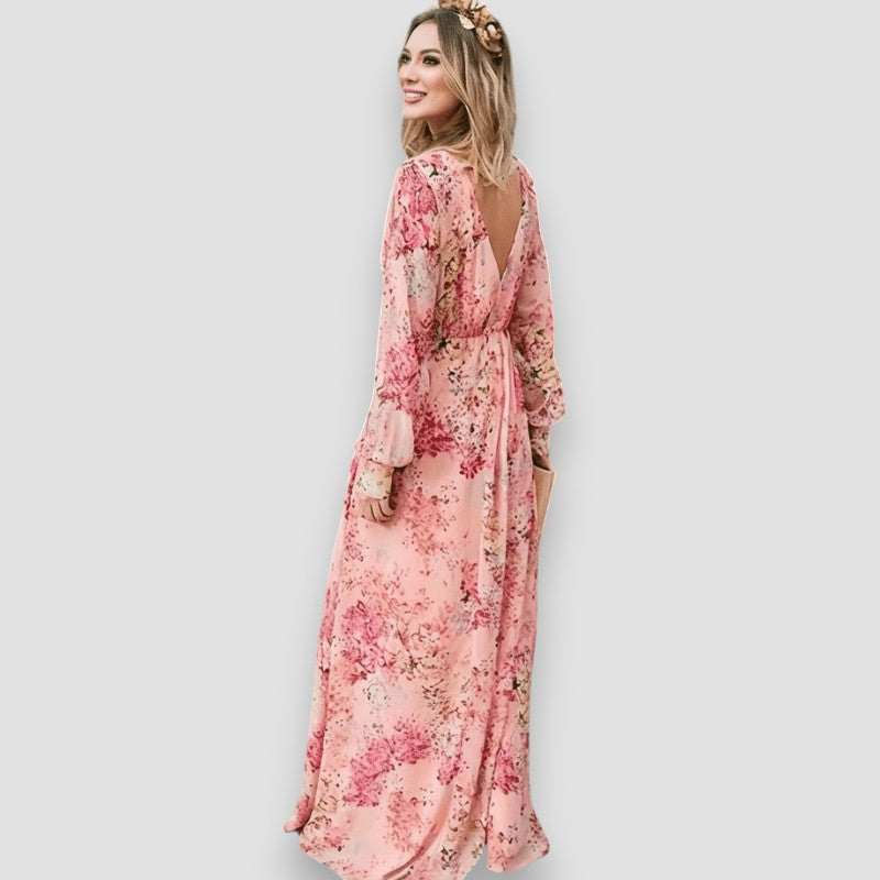 Pia | Printed V-Neck Dress