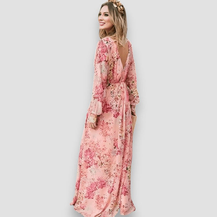 Pia | Printed V-Neck Dress