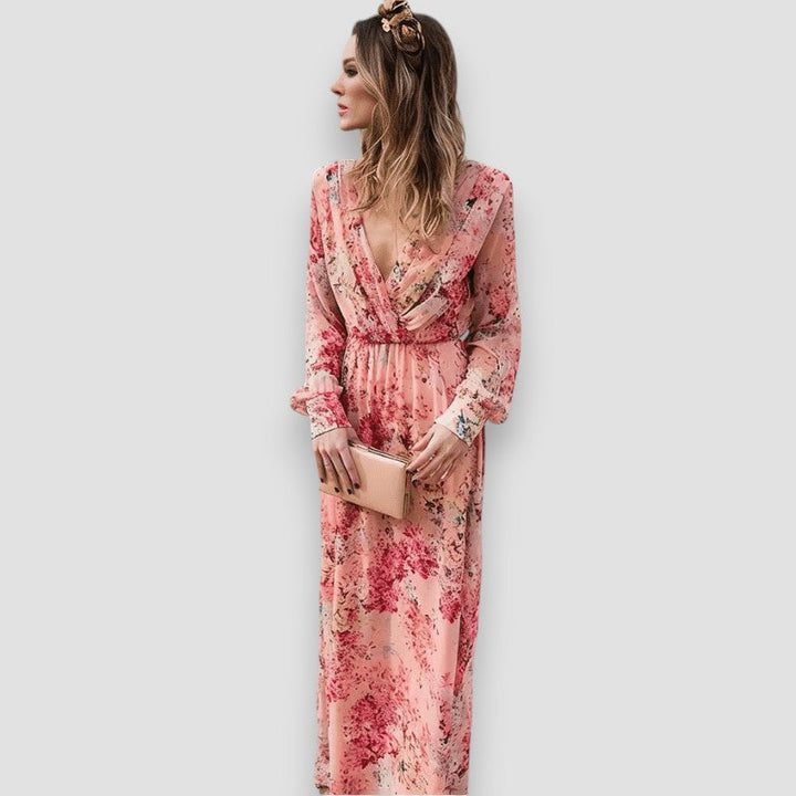 Pia | Printed V-Neck Dress