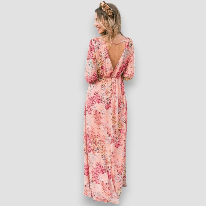 Pia | Printed V-Neck Dress