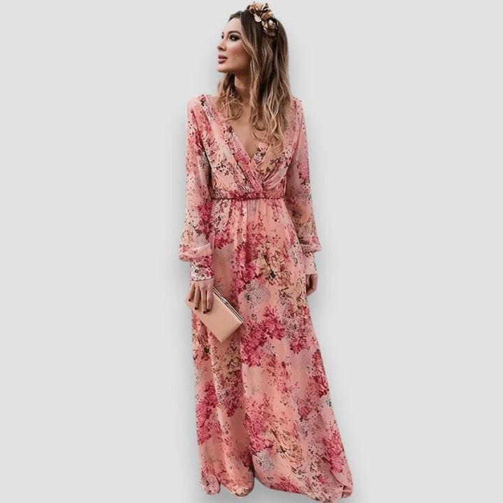 Pia | Printed V-Neck Dress
