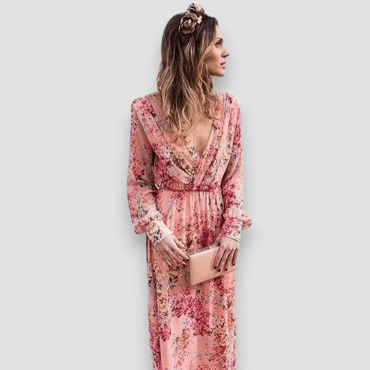 Pia | Printed V-Neck Dress