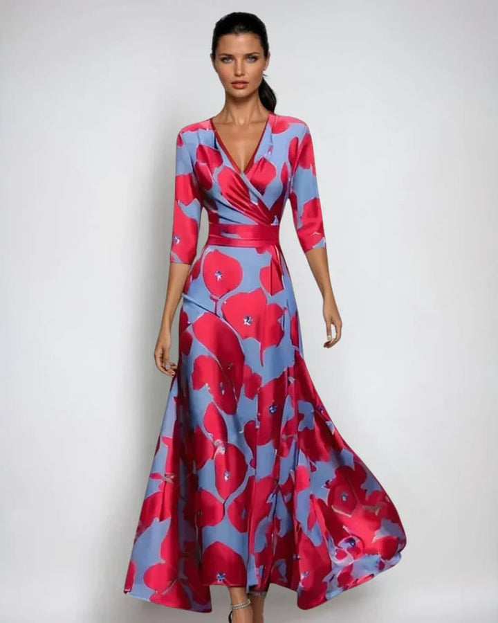 Elle | Elegant Floral Wrap Dress