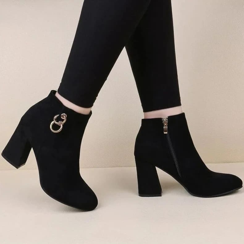 Olivia | Retro Plush Ankle Boots