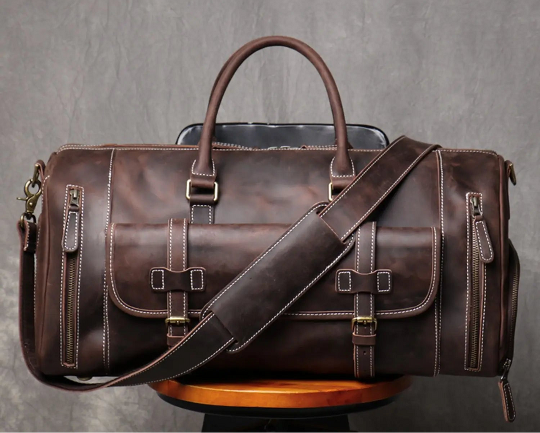 Antonio | Classic Leather Travel Duffle Bag