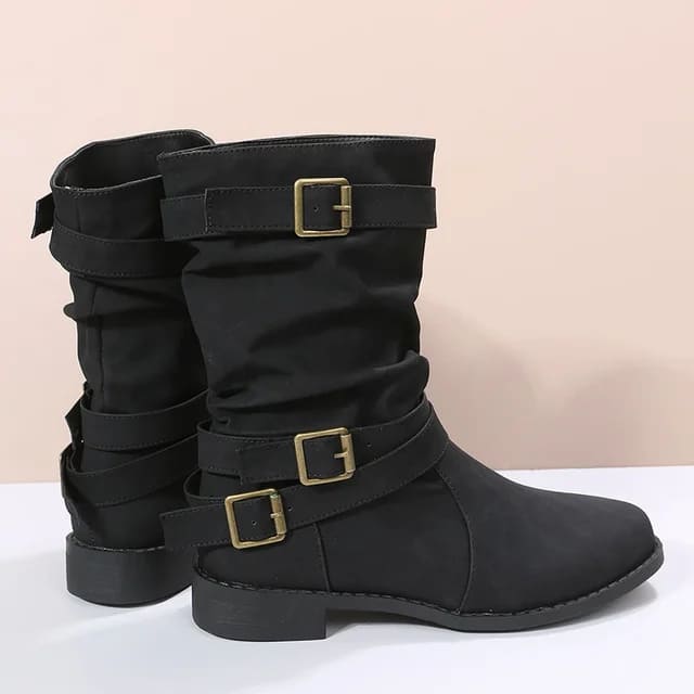 Ashley | Short Cowboy Boots with Buckle Detail