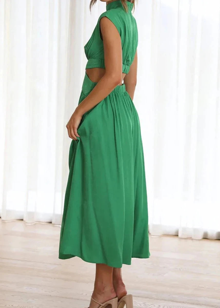 Zaria | Chic Sleeveless A-Line Dress with High Waist