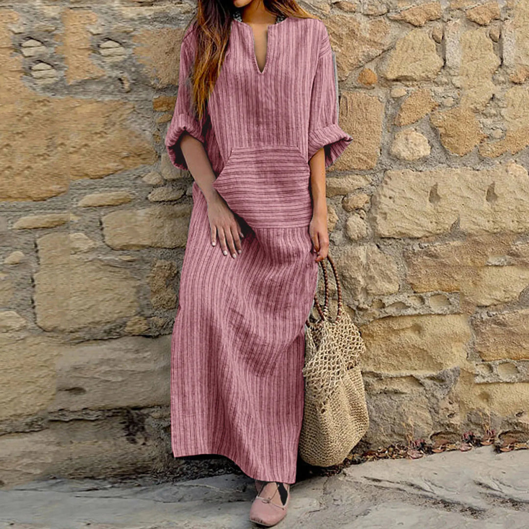 Evelina | Vintage Striped Long Dress