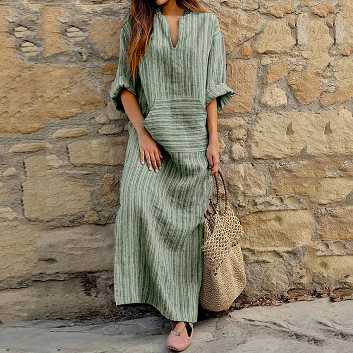 Evelina | Vintage Striped Long Dress