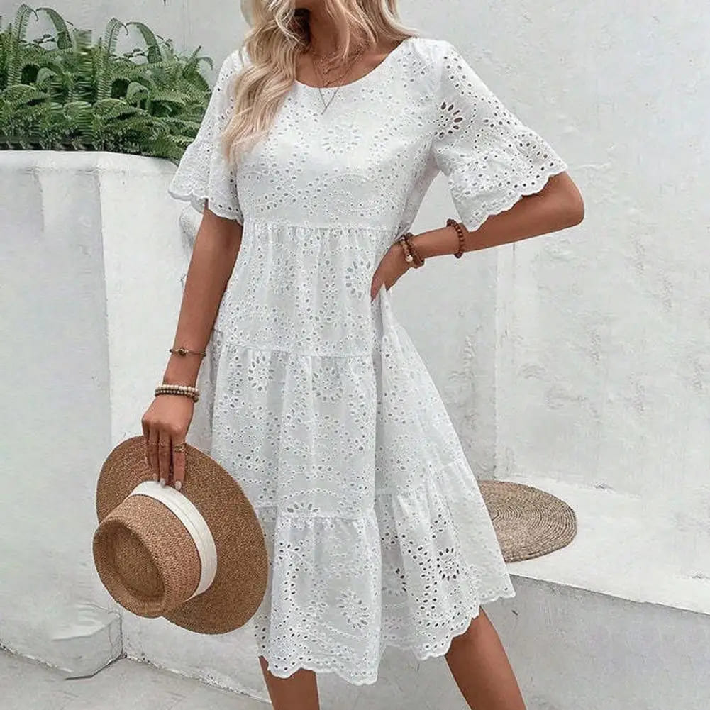 Cathy | Elegant Embroidered Midi Dress