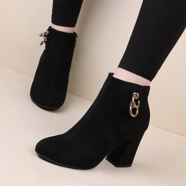 Olivia | Retro Plush Ankle Boots