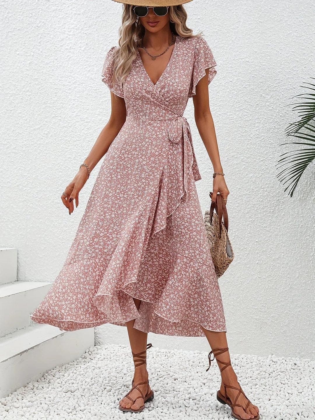 Patricia | Classy V-Neck Floral Dress