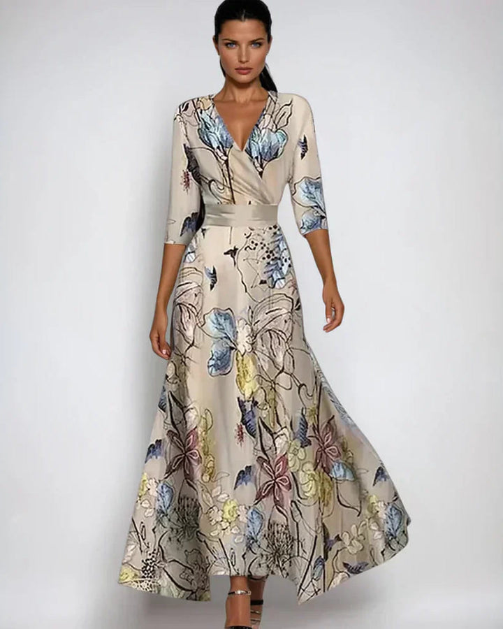 Elle | Elegant Floral Wrap Dress