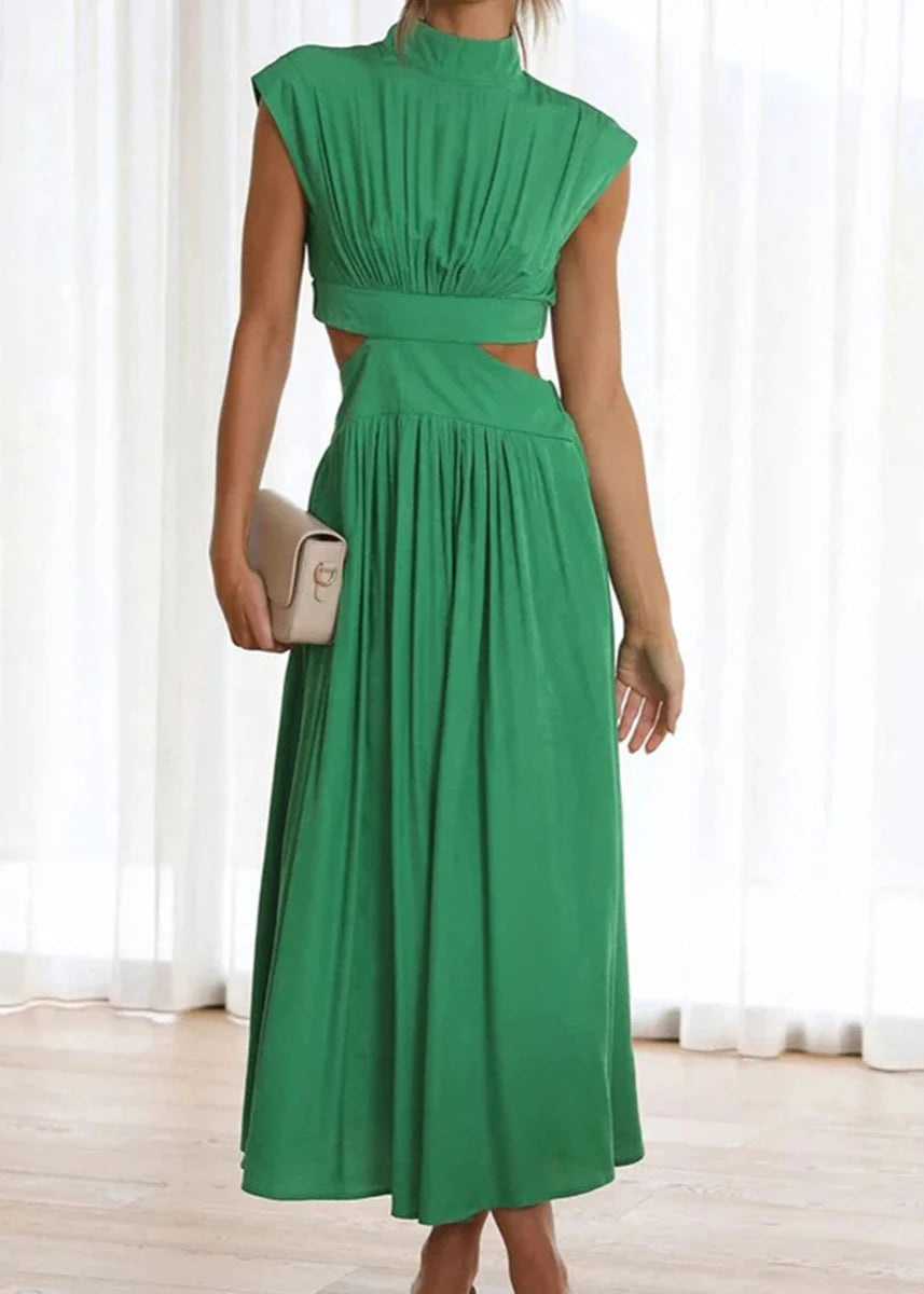 Zaria | Chic Sleeveless A-Line Dress with High Waist