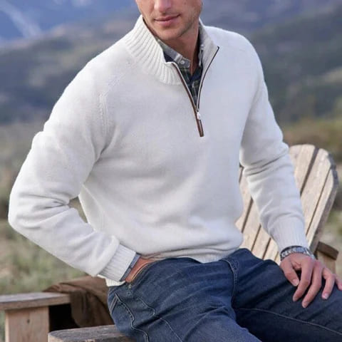 Benoit | Elegant Cashmere Zip Sweater