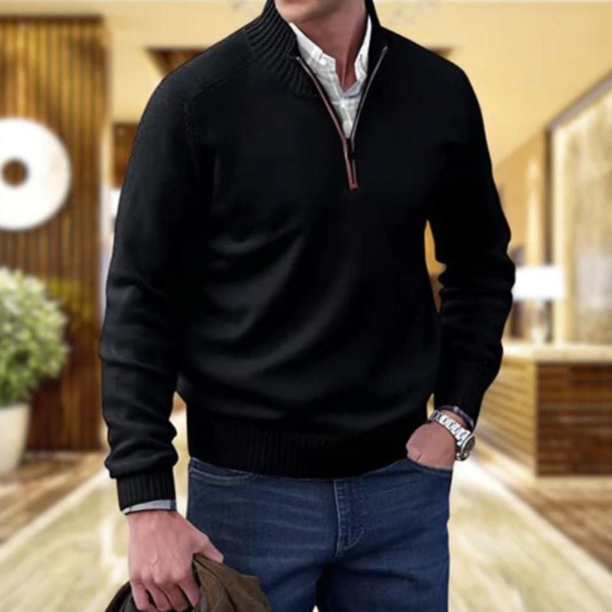 Benoit | Elegant Cashmere Zip Sweater