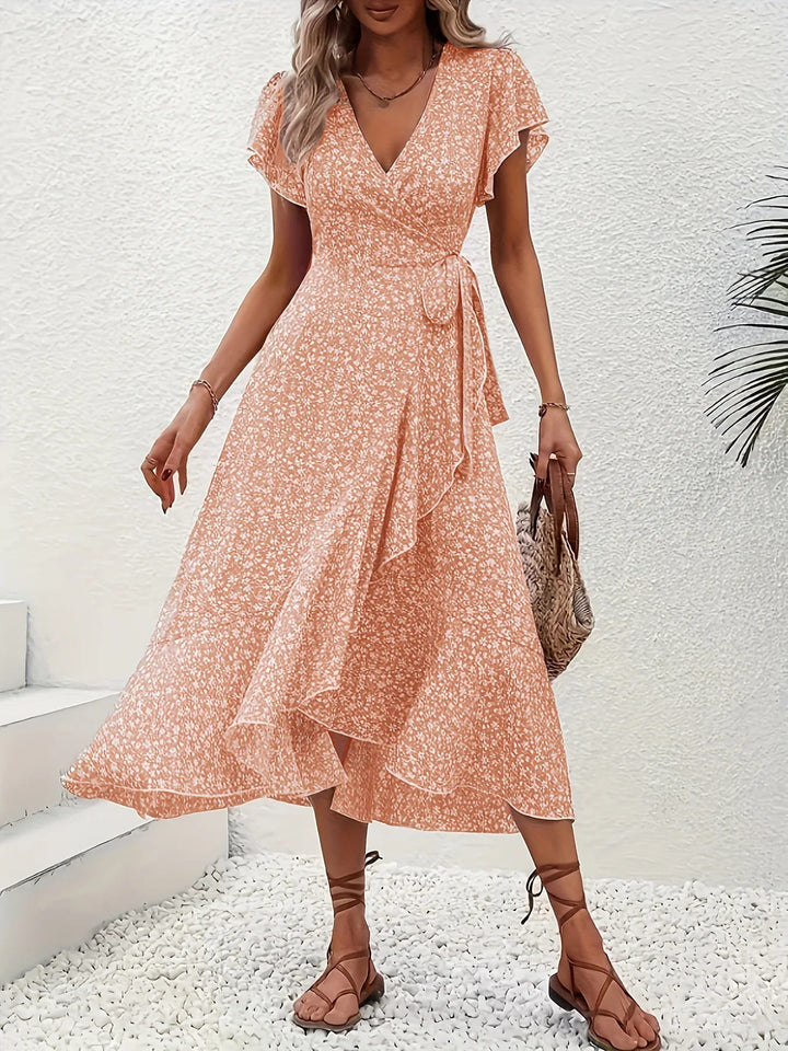 Patricia | Classy V-Neck Floral Dress