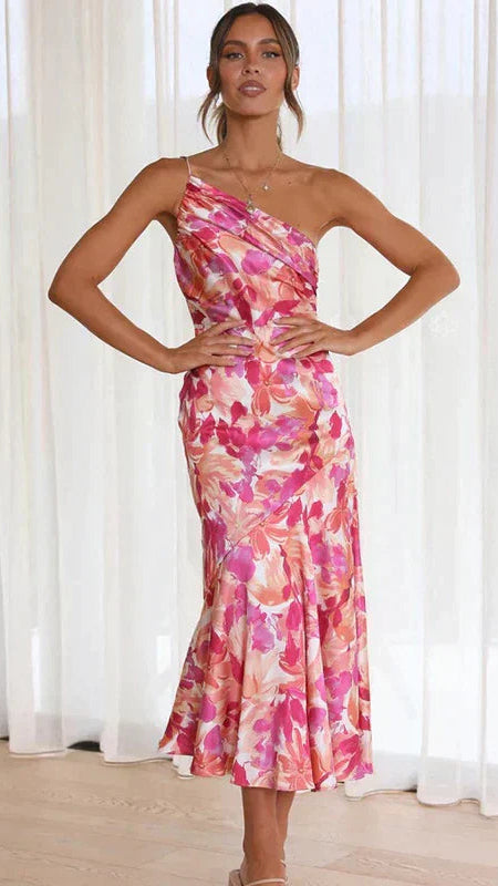 Ellen | One-Shoulder Midi Dress
