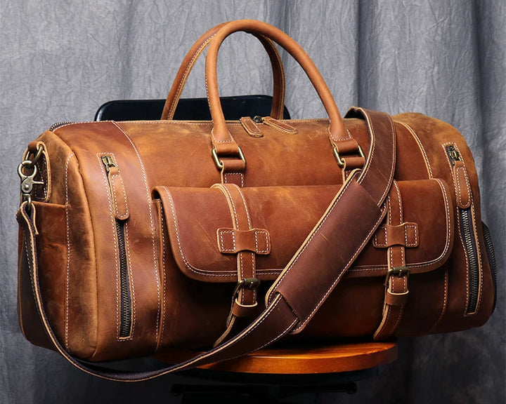 Antonio | Classic Leather Travel Duffle Bag