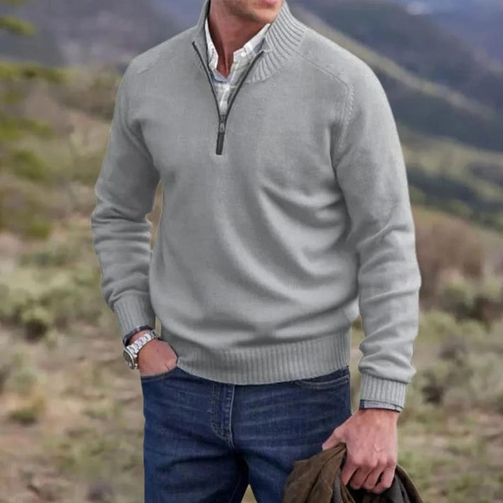 Benoit | Elegant Cashmere Zip Sweater