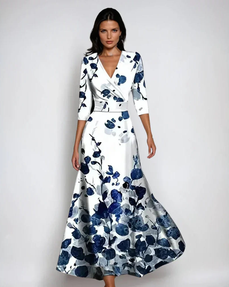 Elle | Elegant Floral Wrap Dress