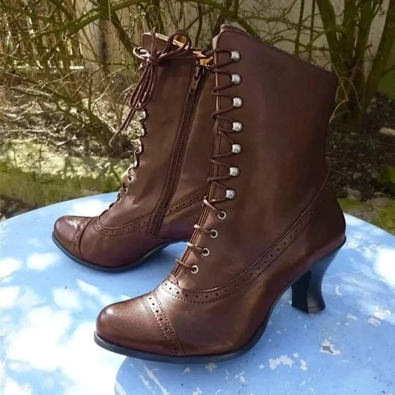 Vicky | Victorian High Heel Lace-Up Boots