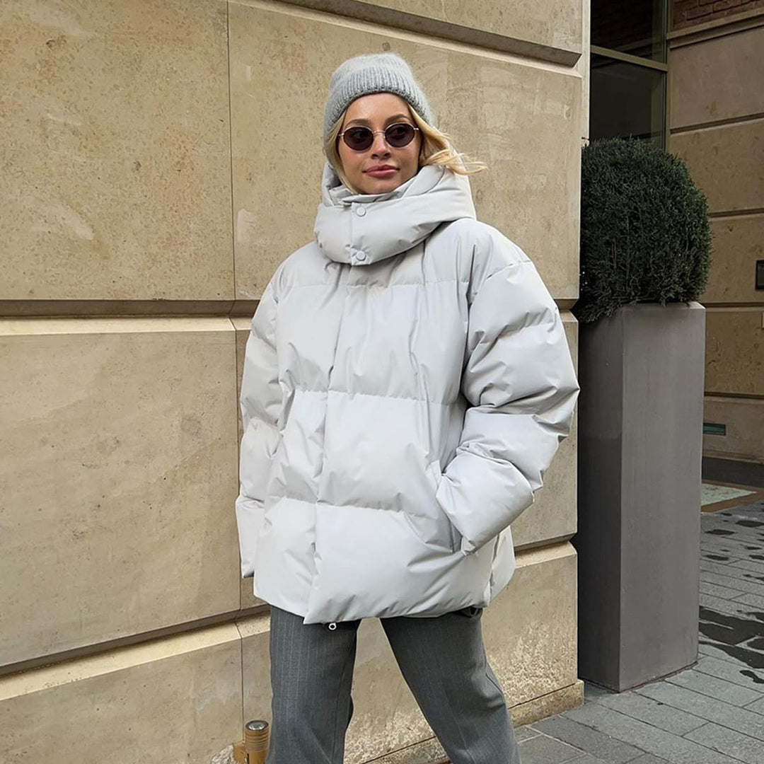 Yulia | Modern Style Detachable Hood Warm Puffer Jacket