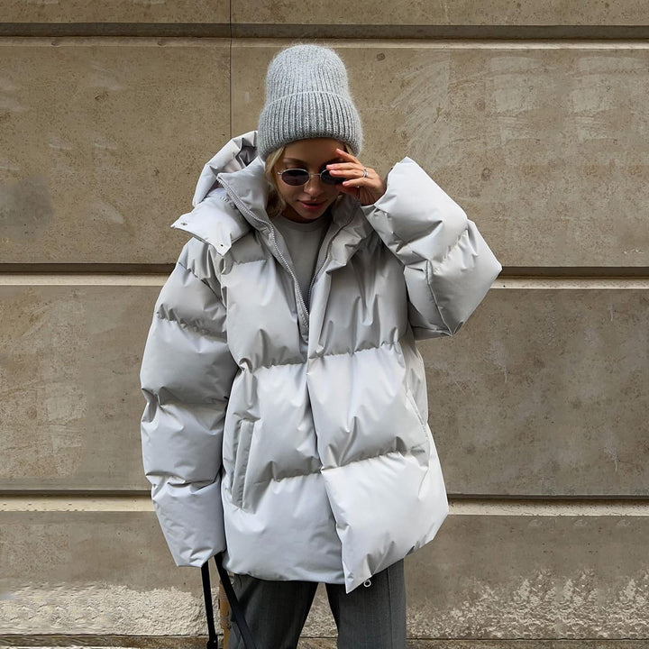 Yulia | Modern Style Detachable Hood Warm Puffer Jacket