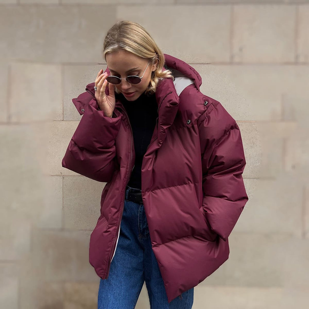 Yulia | Modern Style Detachable Hood Warm Puffer Jacket