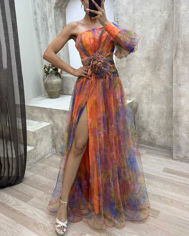 Cecile | One Sleeve Maxi Dress