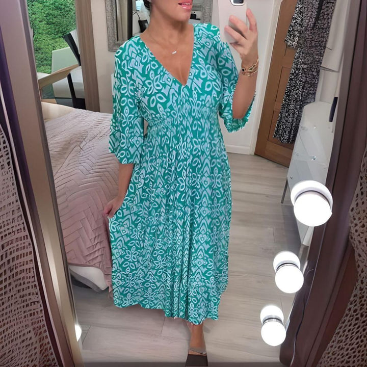 Isa | Elegant Boho Printed Dress