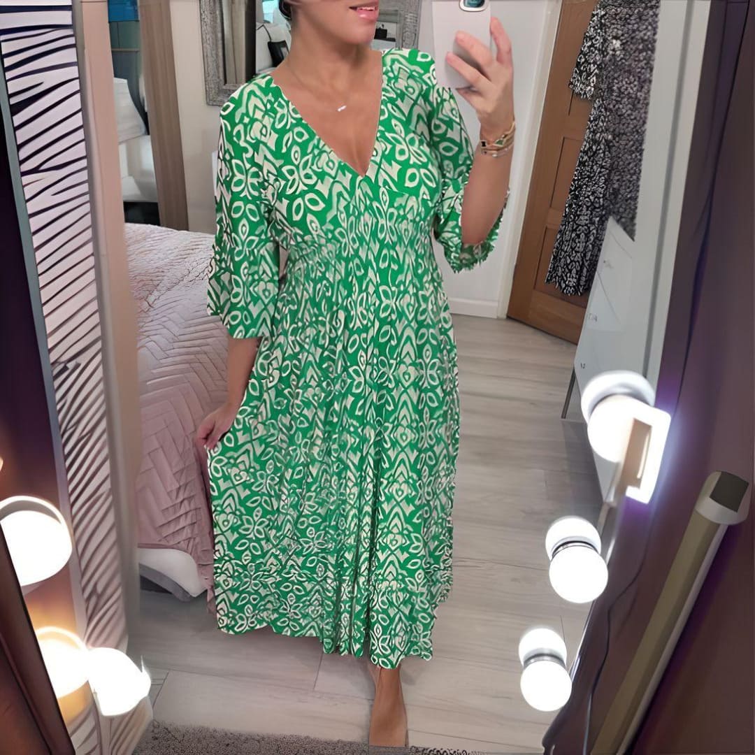 Isa | Elegant Boho Printed Dress