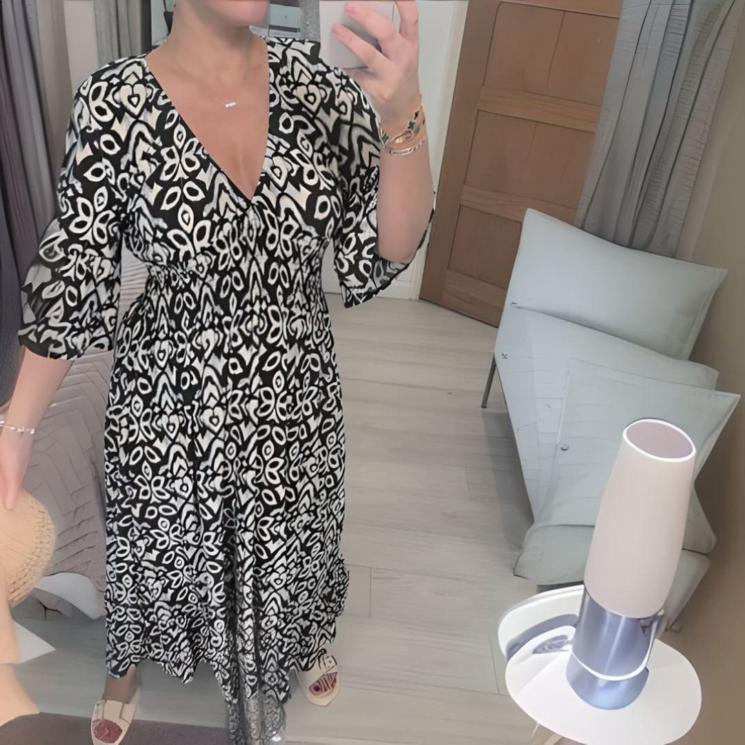 Isa | Elegant Boho Printed Dress