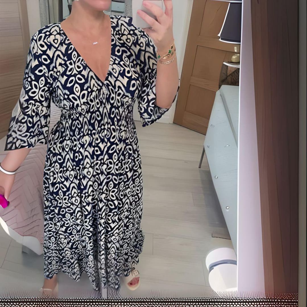 Isa | Elegant Boho Printed Dress