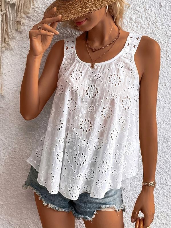 Sandra | Elegant Sleeveless Lace Contrast Top