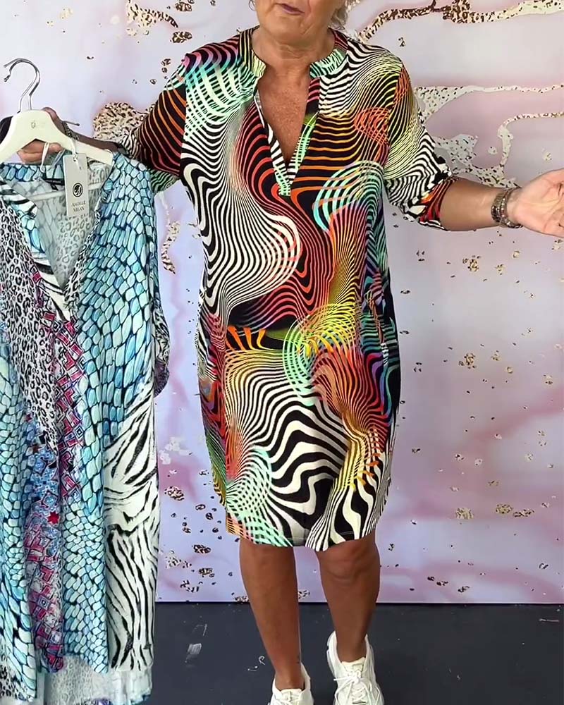 Lia | Colourful V-Neck Dress