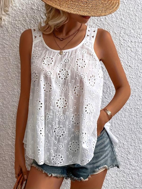 Sandra | Elegant Sleeveless Lace Contrast Top