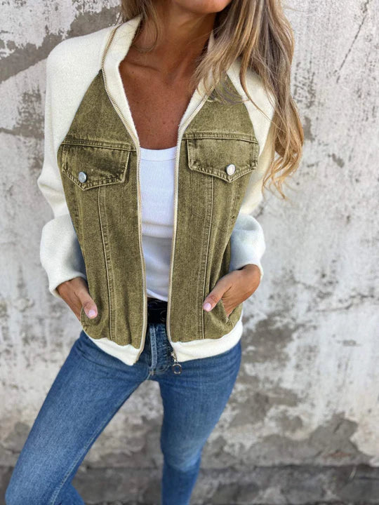 Arielle Knit-Denim Hybrid Jacket