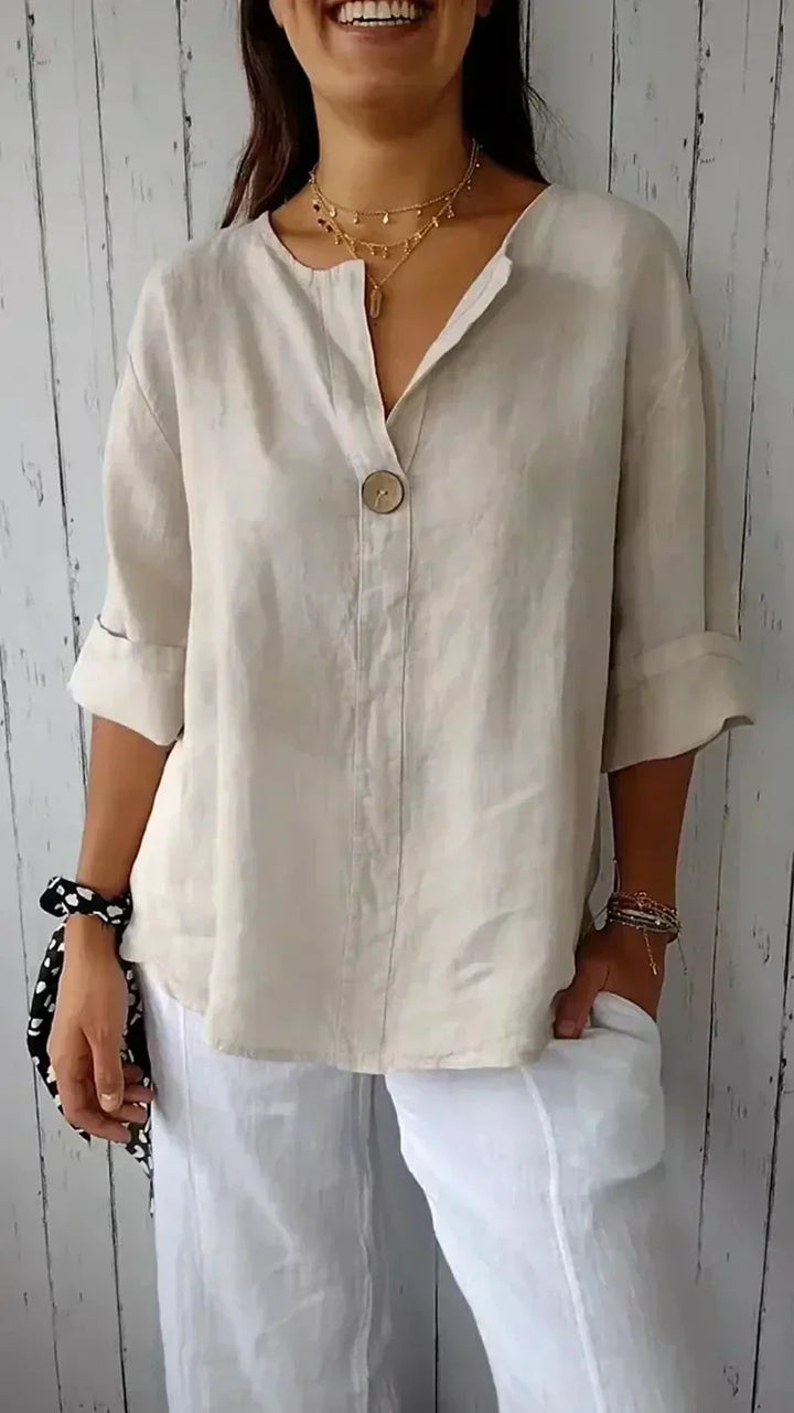 Iselle | V-neck Mid-Sleeve Shirt