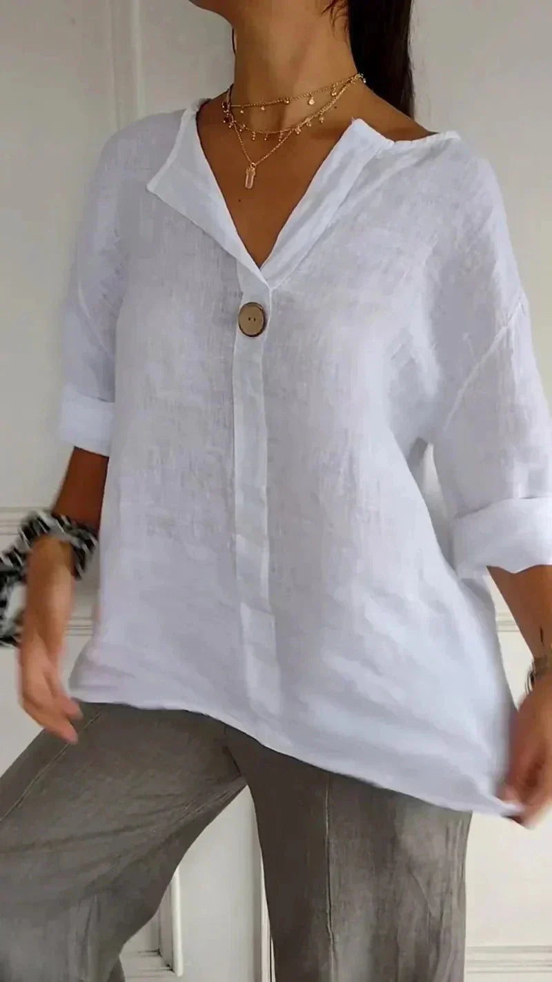 Iselle | V-neck Mid-Sleeve Shirt