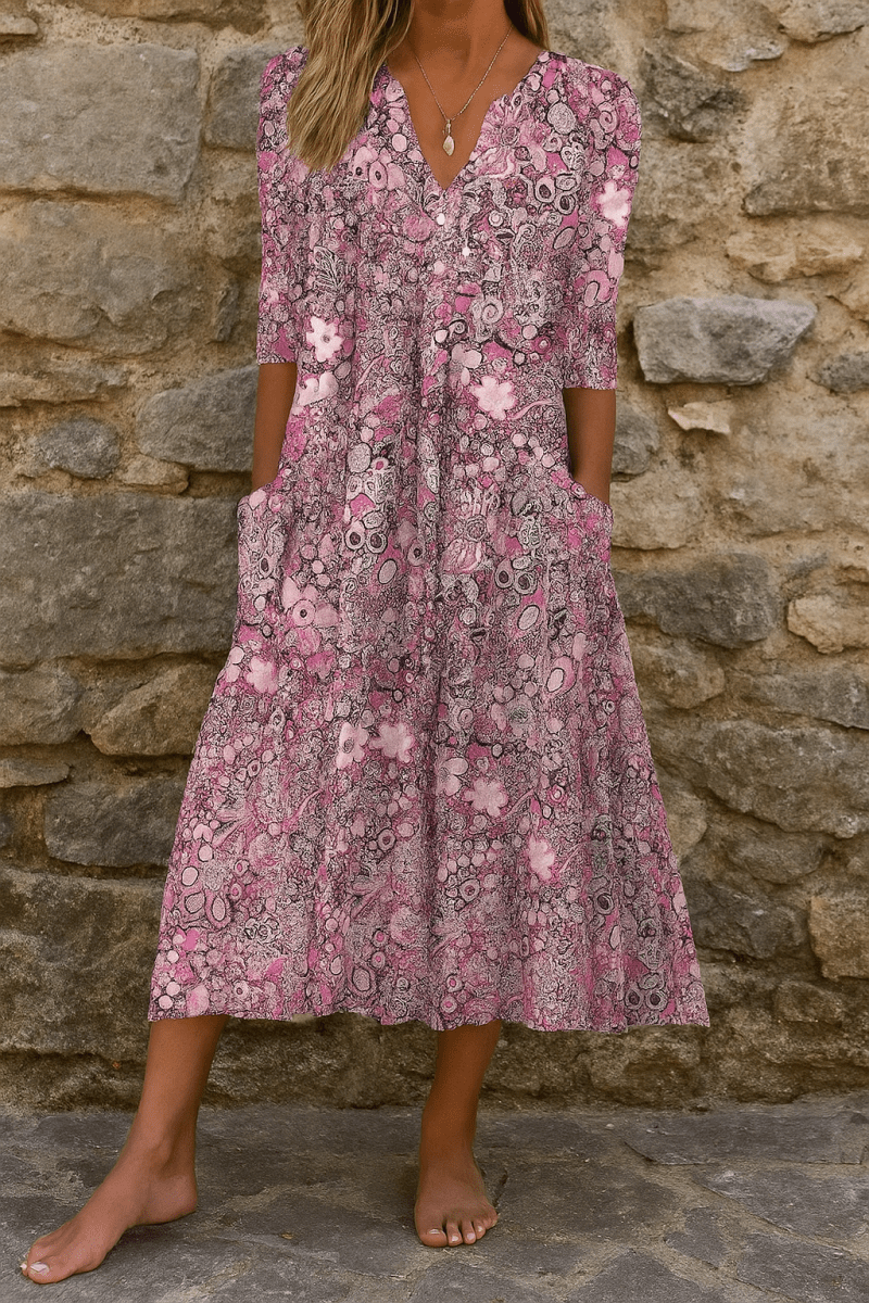 Manou | Flattering Printed Dress