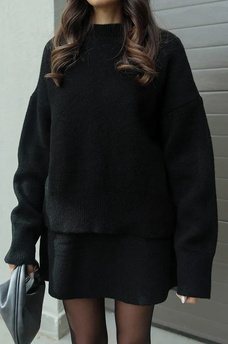 Helena | Knitted Skirt Suit (Top + Skirt)