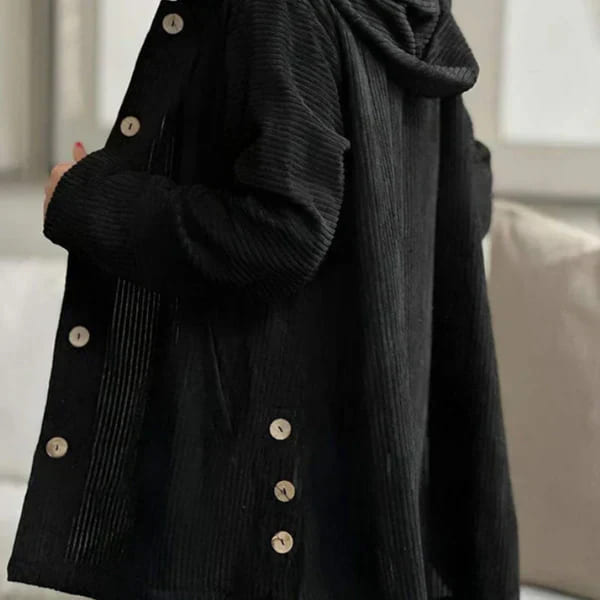 Alana | Chic Ribbed Coat with Elegant Hood