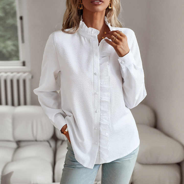 Lisbeth | Cuff Collar Elegant Long-Sleeve Blouse